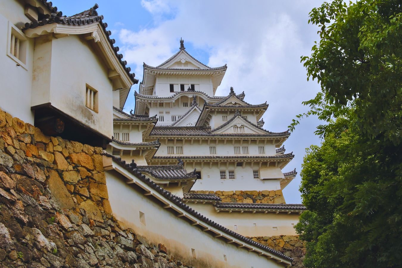 Exterior view of Himeji Castle, a UNESCO World Heritage Site in Japan