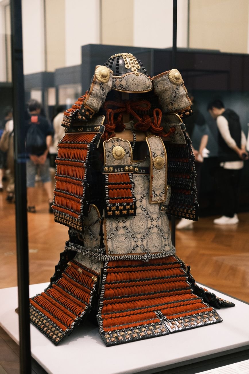 Traditional Japanese samurai armor on display, evoking the Heian-era warrior culture Masakado came from