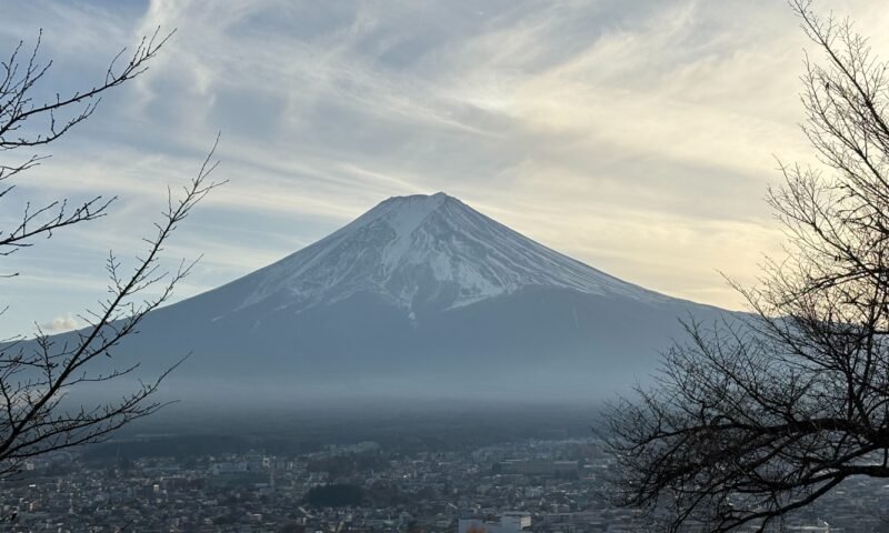 View of Mt. Fuji at dusk