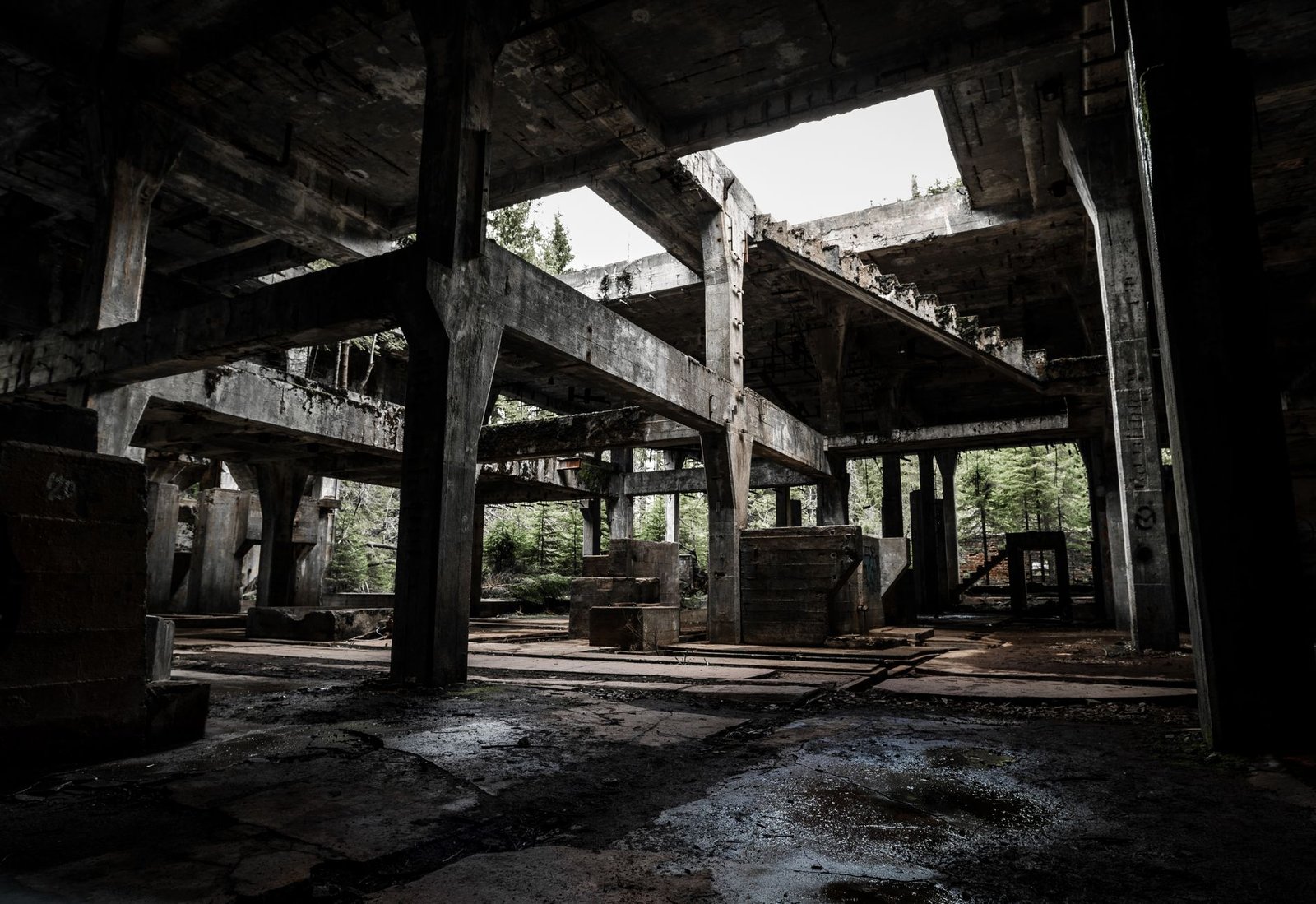 Interior of the abandoned WWII-era poison gas factory ruins on Okunoshima