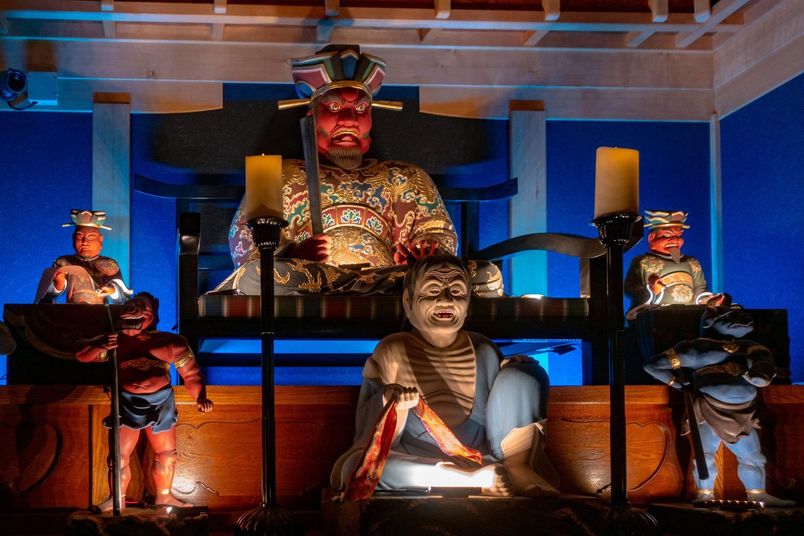Statues inside a Japanese Buddhist temple hall